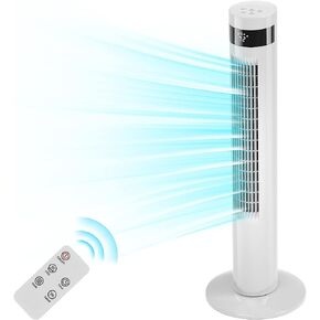 Antarctic Star Tower Fan Portable Electric Oscillating Fan Quiet Cooling Remote Control Standing Bladeless Floor Fans 3 Speeds Wind Modes Timer Bedroom Office (36 inch, Black)