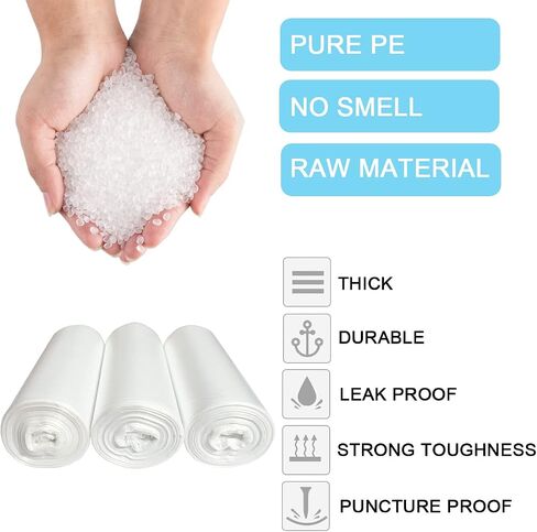 1 Gallon Trash Bags, Extra Small Strong Garbage Bags for Office Home Bathroom Car Desktop Wastebasket Liners, Clear 120 Count in Kuwait