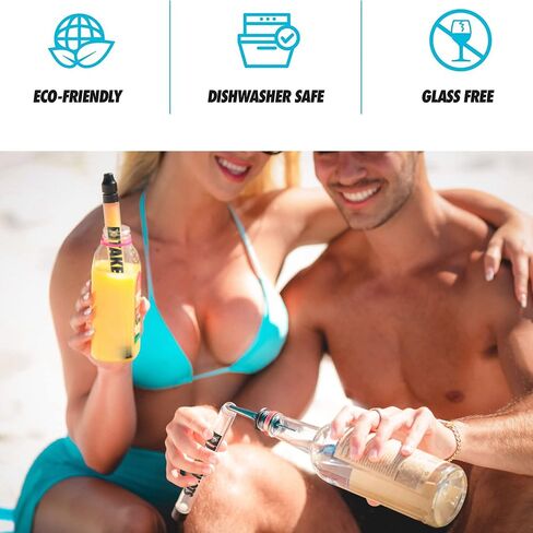 Take V2 - Shot Holder & Straw for Drinks & Chasers - Experience Shots On the Go - Fits All Standard Bottles, Glasses, & the Chase - 1oz (Arctic White) in Saudi Arabia