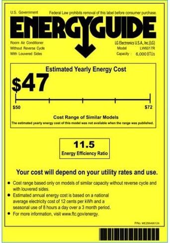 مكيف شباك إل جي 8000 وحدة حرارية بريطانية، يبرد 350 قدم مربع. (حجم الغرفة 14 × 25 بوصة)، تشغيل هادئ، تحكم إلكتروني مع جهاز تحكم عن بعد، 3 سرعات تبريد ومروحة، نجمة الطاقة، إعادة التشغيل التلقائي، 115 فولت، أبيض in Kuwait
