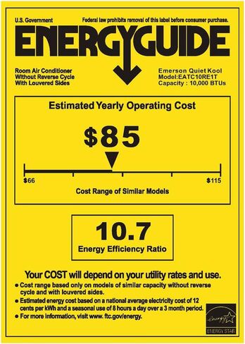 مكيف هواء Emerson Quiet Kool 12,000 BTU 230V Energy Star Smart من خلال الجدار، يبرد الغرف حتى 550 قدم مربع. قدم، مع جهاز تحكم عن بعد، وواي فاي، والتحكم الصوتي، ومؤقت 24 ساعة in Saudi Arabia