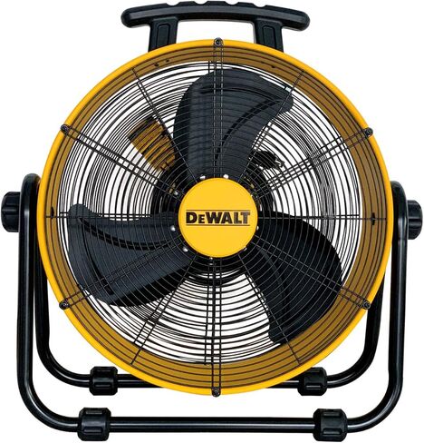 DEWALT DXF-2042 مروحة صناعية عالية السرعة، أرضية، طبل، حظيرة، مستودع، محرك عالي التحمل، جهاز تدوير الهواء المحمول 3 سرعات قابلة للتعديل، 20 بوصة، أصفر in Saudi Arabia