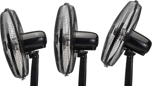 Amazon Basics Oscillating Dual Blade Standing Pedestal Fan with Remote - 16-Inch, Black in Saudi Arabia