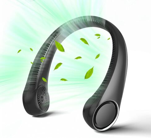 Portable Neck Fan, Hands Free Bladeless 360° Cooling Personal Fan,Wearable Quiet Fan for Outdoor Indoor, Gifts for Men Women, 4000mAh Battery Operated, USB Rechargeable, 3-Speeds(Black Graffiti) in Saudi Arabia
