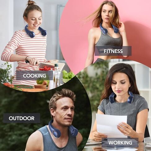 Portable Neck Fan, Hands Free Bladeless 360° Cooling Personal Fan,Wearable Quiet Fan for Outdoor Indoor, Gifts for Men Women, 4000mAh Battery Operated, USB Rechargeable, 3-Speeds(Black Graffiti) in Kuwait