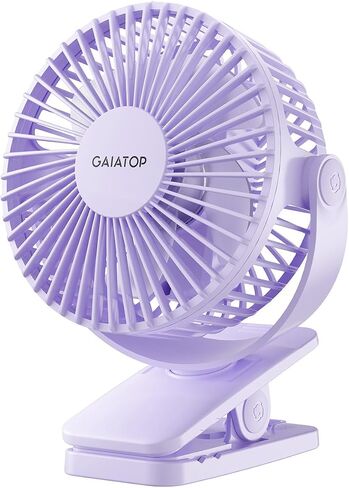 Gaiatop Portable Clip on Fan Battery Operated, Small Powerful USB Desk Fan, 3 Speed Quiet Rechargeable Mini Table Fan, 360° Rotate Personal Cooling Fan for Home Office Stroller Camping Black Blue in Saudi Arabia