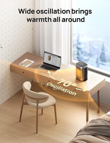 Dreo Space Heater Indoor, Portable Heater with 70°Oscillation, 1500W Electric Heaters with Thermostat, Dreo 4L Smart Humidifiers for Bedroom Home Office in Kuwait