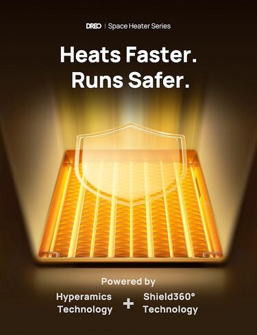 Dreo Space Heater Indoor, Portable Heater with 70°Oscillation, 1500W Electric Heaters with Thermostat, Dreo 4L Smart Humidifiers for Bedroom Home Office in Kuwait