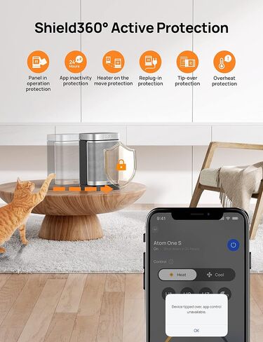 Dreo Space Heater Indoor, Portable Heater with 70°Oscillation, 1500W Electric Heaters with Thermostat, Dreo 4L Smart Humidifiers for Bedroom Home Office in Kuwait