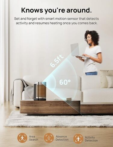 Dreo Space Heater Indoor, Portable Heater with 70°Oscillation, 1500W Electric Heaters with Thermostat, Dreo 4L Smart Humidifiers for Bedroom Home Office in Kuwait
