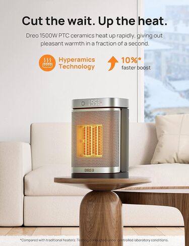 Dreo Space Heater Indoor, Portable Heater with 70°Oscillation, 1500W Electric Heaters with Thermostat, Dreo 4L Smart Humidifiers for Bedroom Home Office in Kuwait