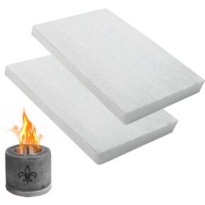 عبوة من قطعتين من صوف السيراميك الفاخر لحفرة النار المحمولة على سطح الطاولة لإطالة وقت الاحتراق - اسفنجة فتيل صوف سيراميك عازلة من الياف السيراميك لمواقد الإيثانول الحيوي (12 انش × 8 انش) in Kuwait