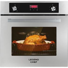 فرن حائط غاز 24 بوصة، فرن LEGEND CHEF LC-GS606DS مدمج بجدار واحد مع 6 وظائف للطهي، فرن حائط يعمل بالغاز الطبيعي مع مشواة، شاشة رقمية مع مقبض تحكم، لمسة نهائية من الفولاذ المقاوم للصدأ 120 فولت in Kuwait