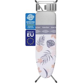 Bartnelli Heavy Duty 48x15 Ironing Board with 4-Layer Cover & Pad, Height-Adjustable, Turbo & Park Zone - Designed in Europe
