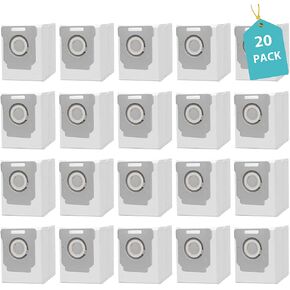 GOFWE 20 Pack Vacuum Bags for iRobot Roomba i7, i7+, i7Plus, i8, i8+, i3, i3+, i4, i4+, i6, i6+, j7, j7+, s9, s9+, s9Plus, i and s Series Clean Base Automatic Dirt Disposal Bags