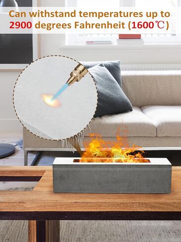 عبوة من قطعتين من صوف السيراميك الفاخر لحفرة النار المحمولة على سطح الطاولة لإطالة وقت الاحتراق - اسفنجة فتيل صوف سيراميك عازلة من الياف السيراميك لمواقد الإيثانول الحيوي (12 انش × 8 انش) in Kuwait