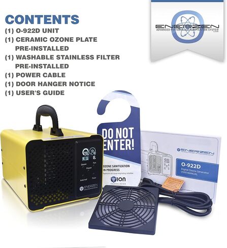 Enerzen O-922D - مولد الأوزون الرقمي لإزالة الروائح - مزيل الروائح الكريهة المؤين للهواء O3 مع إعدادات قابلة للتعديل لأي حجم غرفة in Kuwait