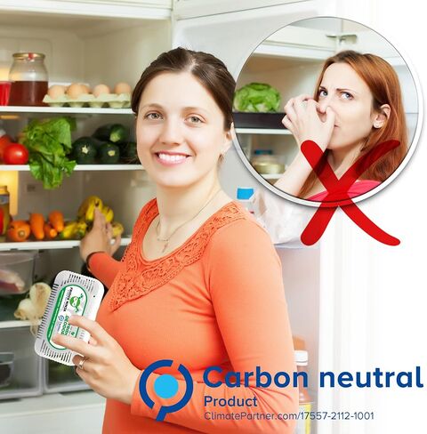 Fridge Ninja Fridge Deodorizer (2 Pack) - More Effective Than Baking Soda - Natural and Unscented Activated Charcoal Refrigerator Deodorizer - Fridge Odor Eliminator for Freezers, Coolers, and Lunch Boxes in Kuwait