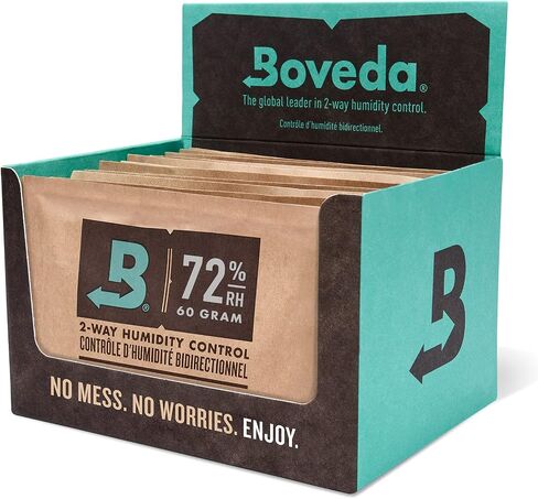 Boveda 72% Two-Way Humidity Control Packs For Wood Humidifier Boxes – 12 Pack – Moisture Absorbers – Humidifier Packs – Individually Wrapped Hydration Packets in Saudi Arabia