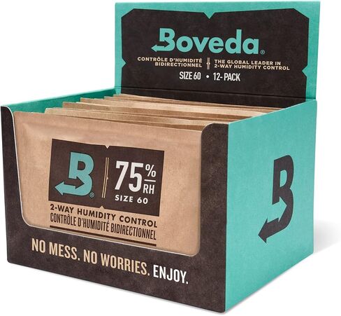 Boveda 72% Two-Way Humidity Control Packs For Wood Humidifier Boxes – 12 Pack – Moisture Absorbers – Humidifier Packs – Individually Wrapped Hydration Packets in Saudi Arabia