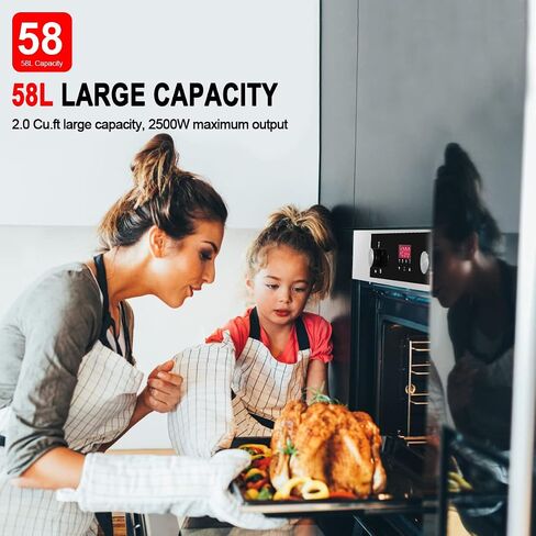 فرن حائط غاز 24 بوصة، فرن LEGEND CHEF LC-GS606DS مدمج بجدار واحد مع 6 وظائف للطهي، فرن حائط يعمل بالغاز الطبيعي مع مشواة، شاشة رقمية مع مقبض تحكم، لمسة نهائية من الفولاذ المقاوم للصدأ 120 فولت in Kuwait