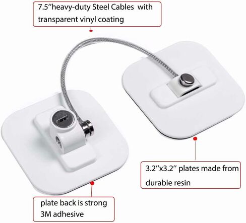 Fridge Lock,Refrigerator Locks,Freezer Lock with Key for Child Safety,Locks to Lock Fridge and Cabinets,White Fridge Lock in Saudi Arabia