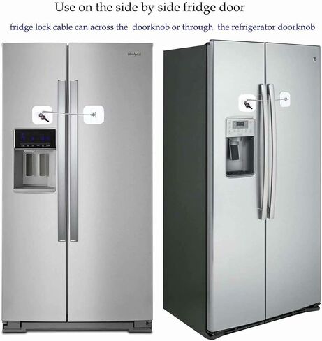 Fridge Lock,Refrigerator Locks,Freezer Lock with Key for Child Safety,Locks to Lock Fridge and Cabinets,White Fridge Lock in Saudi Arabia