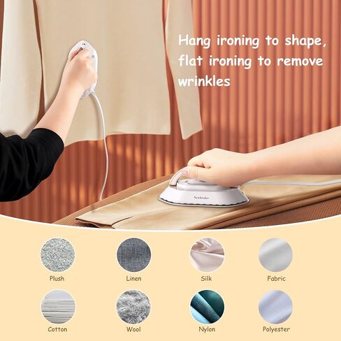 Newbealer Travel Iron with Dual Voltage - 120V/220V Lightweight Dry Iron for Clothes (No Steam), Non-Stick Ceramic Soleplate, 302℉ Mini Heat Press Machine, w/Spray Bottle, Pouch & Silicone Stand in Kuwait