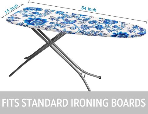 Ironing Board Cover and Pad 15x54 Inch Standard Ironing Board Cover with Elastic Edge and Hook and Loop Fasteners Scorch and Stain Resistant Cotton Ironing Covers with Thick Padding in Kuwait