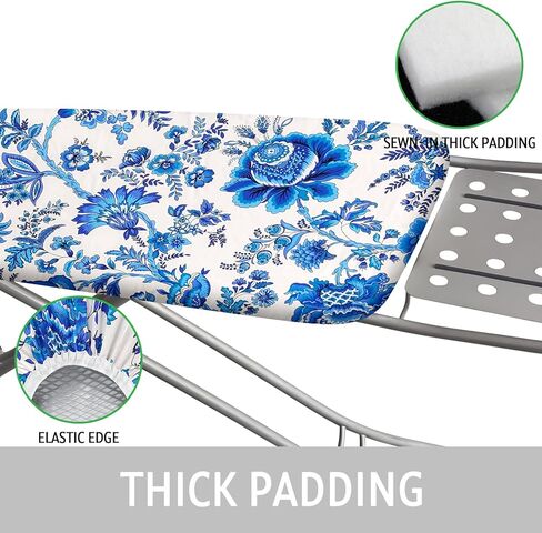 Ironing Board Cover and Pad 15x54 Inch Standard Ironing Board Cover with Elastic Edge and Hook and Loop Fasteners Scorch and Stain Resistant Cotton Ironing Covers with Thick Padding in Kuwait