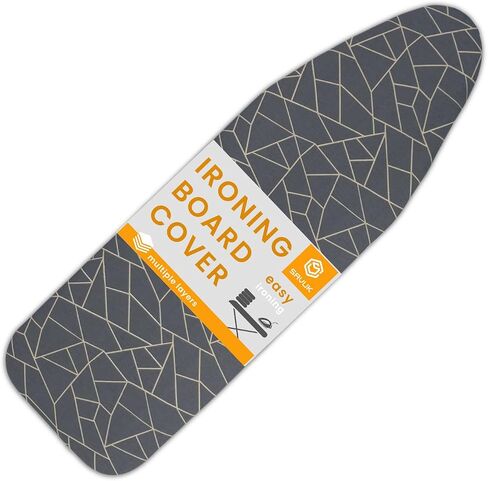 Ironing Board Cover and Pad with Standart Size Adjustable Elastic Edge Fit, Extra Thick Padding, Heat Reflective, Non Stick Scorch and Stain Resistant, (Silver) in Kuwait