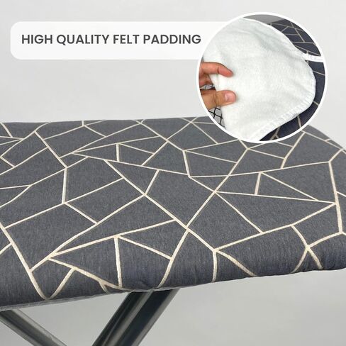 Ironing Board Cover and Pad with Standart Size Adjustable Elastic Edge Fit, Extra Thick Padding, Heat Reflective, Non Stick Scorch and Stain Resistant, (Silver) in Kuwait