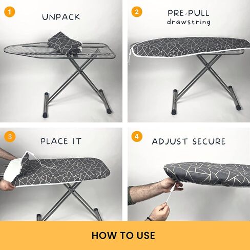 Ironing Board Cover and Pad with Standart Size Adjustable Elastic Edge Fit, Extra Thick Padding, Heat Reflective, Non Stick Scorch and Stain Resistant, (Silver) in Kuwait