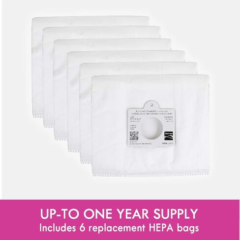 أكياس مكنسة C Q من Kenmore HEPA - أكياس Kenmore and Sears Style Q/C للمكانس الكهربائية الأسطوانية. يناسب أيضًا Kenmore 5055، 50557، 50558. رقم القطعة 20-53292. عبوة من 6 أكياس صناعية ممتازة من هيبا in Kuwait