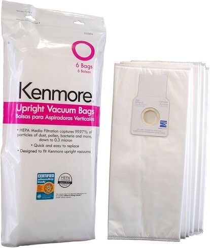 كنمور 53294 6 عبوات من اكياس تفريغ الهواء هيبا نوع O للمكانس العمودية in Kuwait