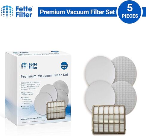 فلتر Fette - مرشحات مكنسة كهربائية متوافقة مع مكانس Shark Navigator Professional NV70، NV80، NV90، NV95، UV420. قارنه بالجزء رقم XFF80 وXHF80. (1 هيبا 2 فوم) in Kuwait