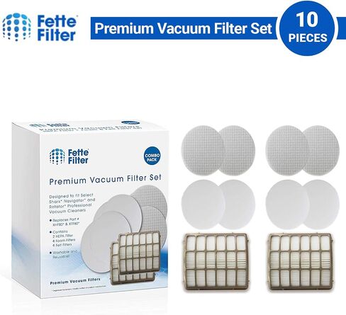 فلتر Fette - مرشحات مكنسة كهربائية متوافقة مع مكانس Shark Navigator Professional NV70، NV80، NV90، NV95، UV420. قارنه بالجزء رقم XFF80 وXHF80. (1 هيبا 2 فوم) in Kuwait