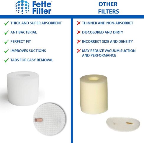 مجموعة فلتر Fette Filter متوافقة مع جهاز رفع القرش الدوار NV650، NV650W، NV651، NV652، NV750W، NV751، NV752، NV831، NV835. قارنه بـ # XFF650 وXHF650 (1 رغوة Hepa 2) in Saudi Arabia