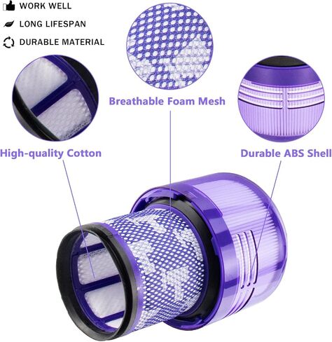 بدائل مرشح اليد المحسنة لـ Dyson V11 Animal، V11 Torque Drive V15 Detect Cordless Vacuum، استبدال الجزء # 970013-02 (عبوتان) in Kuwait