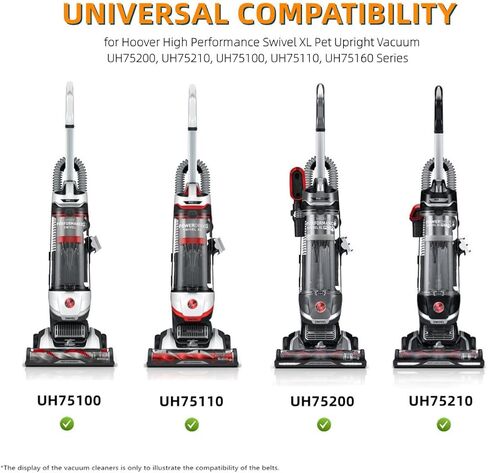 أحزمة بديلة من JEDELEOS لمكنسة هوفر عالية الأداء/Elite Swivel XL Pet UH75200، UH75210، UH75250، UH75110، UH75100، UH75150، UH75160 Series (عبوة من قطعتين) in Kuwait