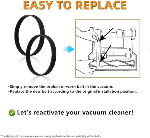 أحزمة بديلة من JEDELEOS لمكنسة هوفر عالية الأداء/Elite Swivel XL Pet UH75200، UH75210، UH75250، UH75110، UH75100، UH75150، UH75160 Series (عبوة من قطعتين) in Kuwait