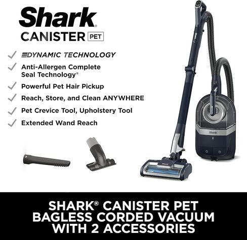 Shark CZ2001 Pet Canister Vacuum, Bagless, Corded with Self-Cleaning Brushroll, Black & Copper in Saudi Arabia