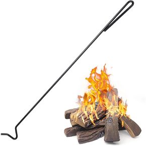 لعبة البوكر الناري الطويلة من SUNCREAT مقاس 96.5 سم، لعبة البوكر الناري المكونة من قسمين لحفرة النار، لعبة البوكر المصنوعة من الصلب الأنبوبي السميك، باللون الأسود in Kuwait