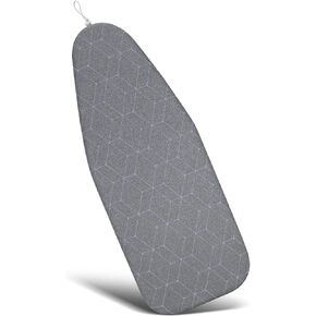Duwee 12"x32" Heat Resistance Metallic Table Top Ironing Board Cover Durable Thicken Felt Material Padding, with Elastic Cord, Easy to Handle and Fits Board Beautifully (Blue White B)