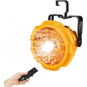 Cordless Fan Portable Camping Fan with 300LM LED Light&USB Port,9W Battery Powered Desk Fan Compatible with Dewalt 14.4V-20V Lithium Battery,for Travel,Tent,Office,Home,Picnic,Barbecue,Fishing in Kuwait