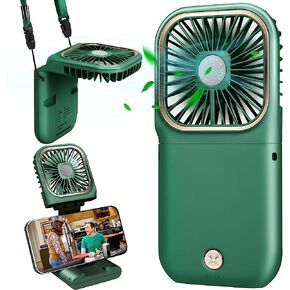 Handheld Fan Mini Portable Fan, 2022 Upgrade Small Personal Fan with 3 Speeds Neck Fan Rechargeable Portable Fan, Good for Travel Home Office School Queue (White) in Kuwait