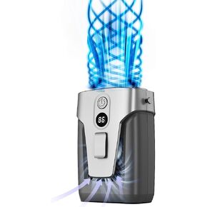 12000mAh Portable Waist Clip Fan with Digital Screen, Clip On Waist Personal Fan Neck Fan, Hands-free Strong Airflow USB Belt Fan for Camping, Cycling, High temperature Workers