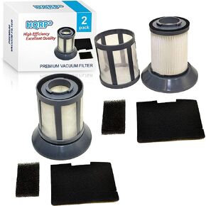 HQRP 2-Pack Dirt Cup Filter Assembly compatible with Bissell Zing 2156, 2156A, 21562, 1665, 16652, Powerforce 1665W, AeroSwift 2156E Canister Vacuums, part 1613056 Replacement