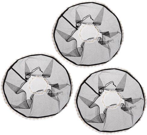 MECCANIXITY Electric Fan Dust Cover 16 Inch Lace Decor Washable Dustproof Guard Mesh Net for Protection, Black Pack of 3 in Saudi Arabia