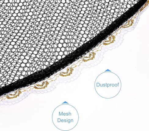 MECCANIXITY Electric Fan Dust Cover 16 Inch Lace Decor Washable Dustproof Guard Mesh Net for Protection, Black Pack of 3 in Saudi Arabia